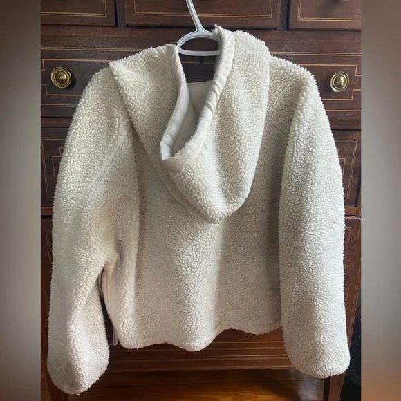 FP Movement by Free People Oversized Cream Teddy Zip Jacket - Picture 3 of 14